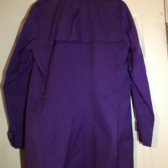 Kenneth Cole Reaction Purple Trench Coat M - Picture 2 of 3